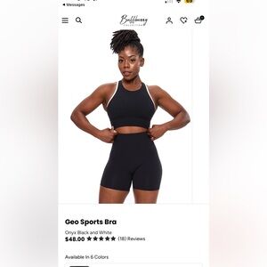 BuffBunny Onyx Black and White Sports Bra